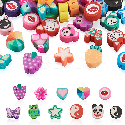 330pcs 11 Style Handmade Polymer Clay Beads CLAY-FW0001-01-1