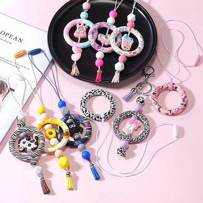 5Pcs Ring Food Grade Eco-Friendly Silicone Focal Beads JX894H-1