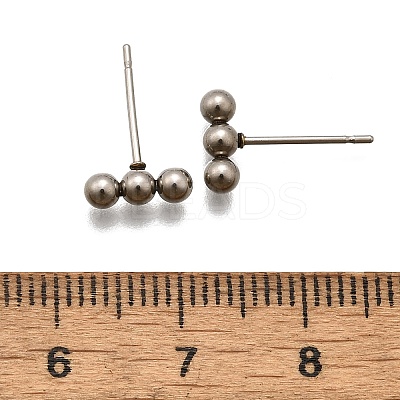 Tarnish Resistant 201 Stainless Steel Beaded Horizontal Bar Stud Earrings with 316 Stainless Steel Pin for Women STAS-K238-01P-1