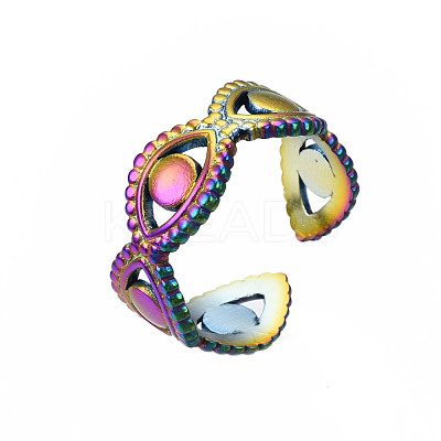 Evil Eye Lucky Cuff Rings RJEW-N038-023-1