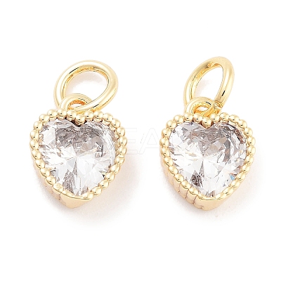 Brass with Cubic Zirconia Pendants KK-P271-42G-A-1