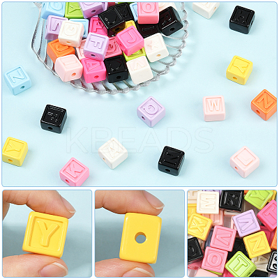 50Pcs Opaque Acrylic Beads FIND-SP0004-84-1