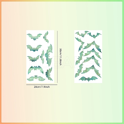 2PCS 2 Styles PVC Stickers Colorful Window Stickers 3D Laser Bat Static Glass Window Stickers JX825A-1