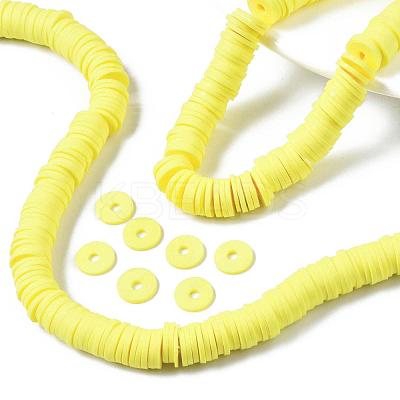 Flat Round Handmade Polymer Clay Beads CLAY-R067-10mm-22-1