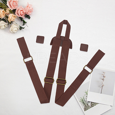 1 Set Nylon & PU Leather Adjustable Webbing Bag Straps DIY-CL0001-88B-1