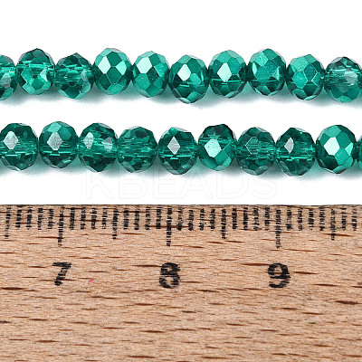 Transparent Electroplate Glass Beads Strands EGLA-Q131-01A-02-1
