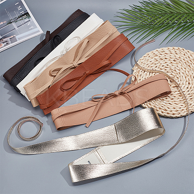 7Pcs 7 Colors PU Leather Wrap Around Waist Band DIY-BC0012-27-1