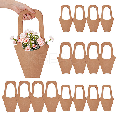 24Pcs 2 Styles Portable Kraft Paper Flower Gift Bags CARB-NB0001-10-1