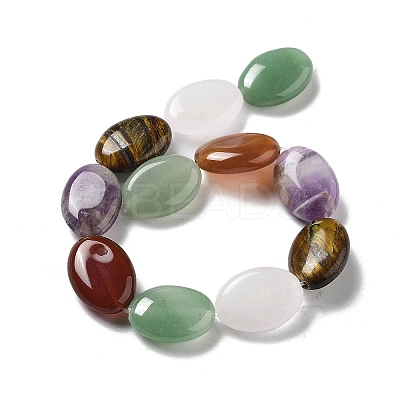 Natural Amethyst & Crystal Quartz & Green Aventurine & Carnelian & Tiger Eye Beads Strands G-P528-M20-01-1