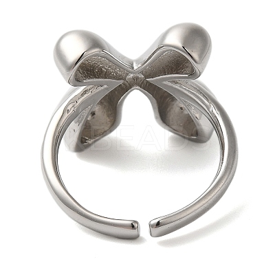Initials Brass Open Cuff Ring for Women RJEW-N046-02X-P-1
