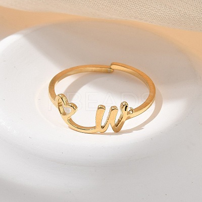 304 Stainless Steel Cuff Rings for Women RJEW-D285-01G-W-1