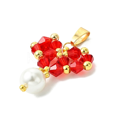 Shell Pearl Beads Glass Pendants PALLOY-MZ00432-02-1