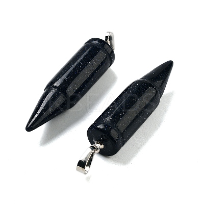 Synthetic Blue Goldstone Pointed Pendants G-A231-03C-1