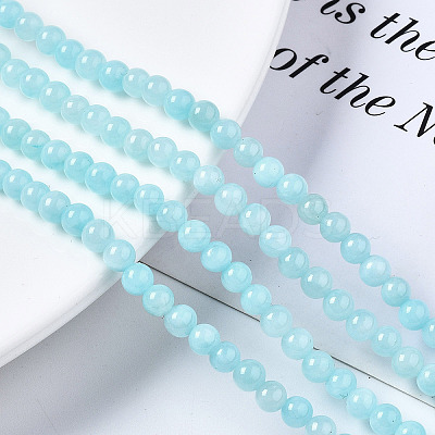 Natural Dyed Yellow Jade Gemstone Bead Strands X-G-R271-4mm-Y04-1