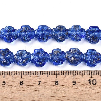 Luminous Handmade Gold Foil Glass Beads Strands FOIL-N029-01H-1