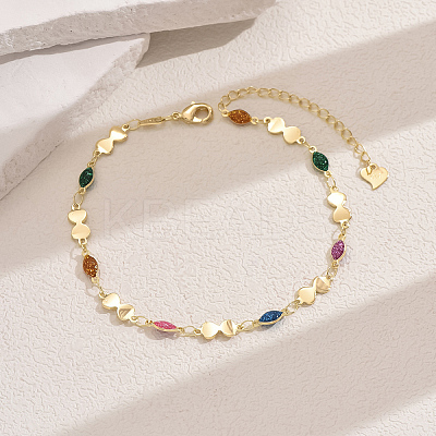 Fashionable Vintage Brass Colorful Enamel Ladies Anklets ME1794-3-1