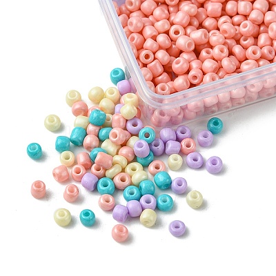 800Pcs 4 Styles Mixed Styles 8/0 Glass Round Seed Beads SEED-FS0001-18C-1