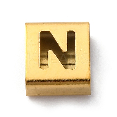 Ion Plating(IP) 304 Stainless Steel Square Slide Charms STAS-L132-19N-G-1