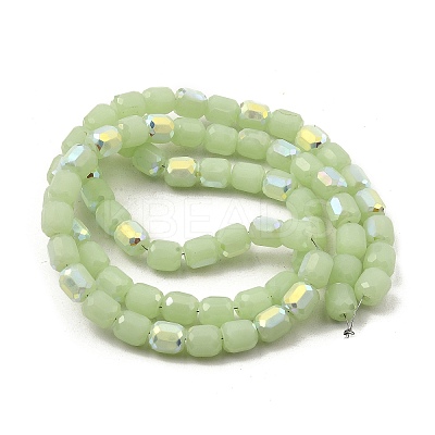Frosted Imitation Jade Glass Beads Strands GLAA-P058-08A-05-1