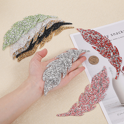 8Pcs 8 Colors Leaf Shape Hotfix Rhinestone DIY-CA0005-47-1