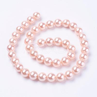 Shell Pearl Beads Strands BSHE-L035-8mm-I01-1