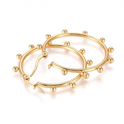 304 Stainless Steel Hoop Earrings EJEW-E258-01G-1