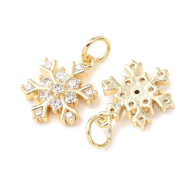 Rack Plating Brass Micro Pave Clear Cubic Zirconia Pendants LS-KK-B093-04A-G-1