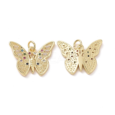 Brass Cubic Zirconia Pendants KK-G453-24G-1
