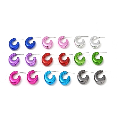 Teardrop Acrylic Stud Earrings EJEW-P251-10-1