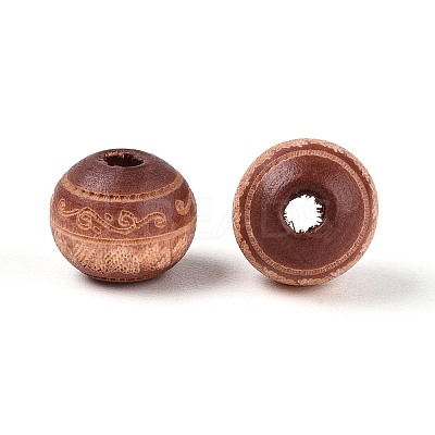 Painted Natural Wood Beads WOOD-N006-02A-02-1