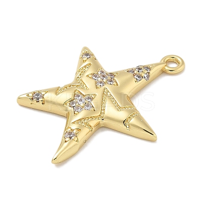 Rack Plating Brass Micro Pave Cubic Zirconia Pendants X-KK-L224-015G-1