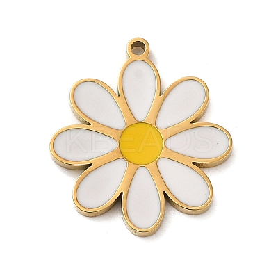 Ion Plating(IP) 304 Stainless Steel Enamel Pendants X-STAS-Q301-08G-1