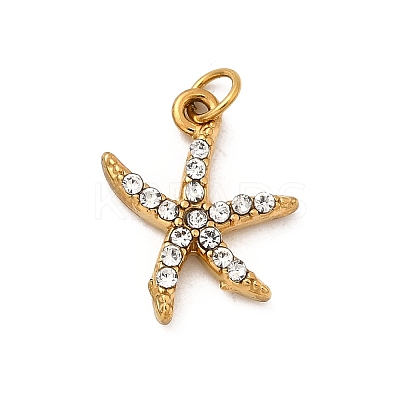 304 Stainless Steel Rhinestone Pendants STAS-B097-06G-03-1
