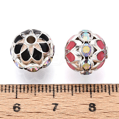 Round Brass Enamel Beads KK-Q080-01A-S-1