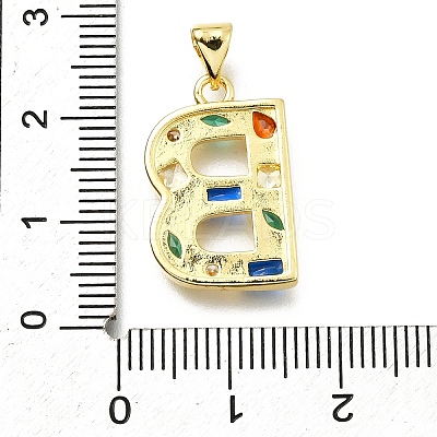 Brass Micro Pave Clear Cubic Zirconia Pendants KK-G521-01G-B-01-1
