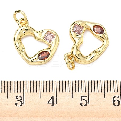 Brass Micro Pave Cubic Zirconia Pendants KK-P348-02A-G01-1