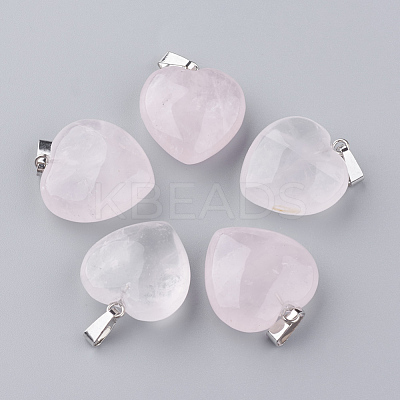 Natural Rose Quartz Pendants X-G-S219-16F-1