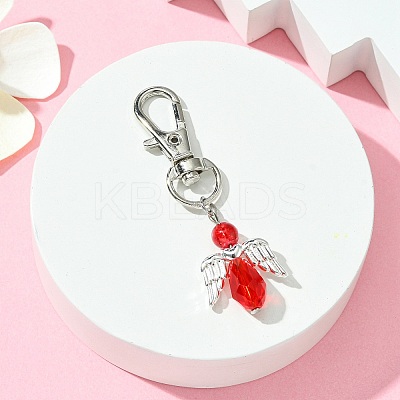Angel Glass Pendant Decoration HJEW-JM01557-03-1