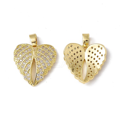 Brass Micro Pave Cubic Zirconia Pendants KK-E068-VC040-1