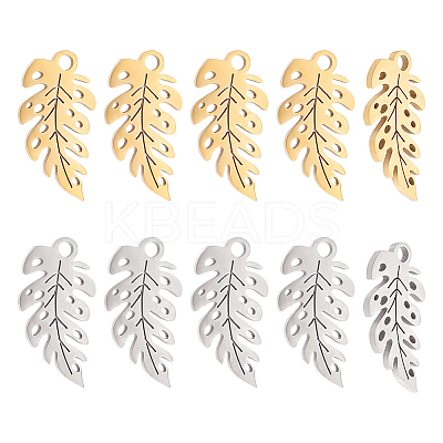16Pcs 2 Colors 304 Stainless Steel Pendants STAS-UN0039-51-1