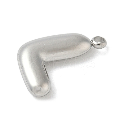304 Stainless Steel Initial Pendants STAS-S186-12L-P-1