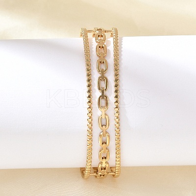 304 Stainless Steel Hollow Cuff Bangles for Women BJEW-B120-06G-02-1