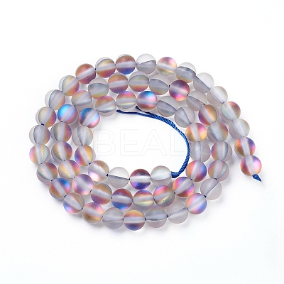 Synthetic Moonstone Beads Strands LS-G-R375-6mm-A14-1