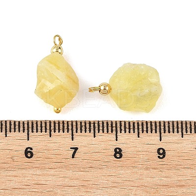 Raw Rough Natural Yellow Opal Pendants PALLOY-JF05930-1