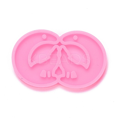 Moon with Wolf Pendant Silhouette Silicone Molds LS-DIY-M034-15-1