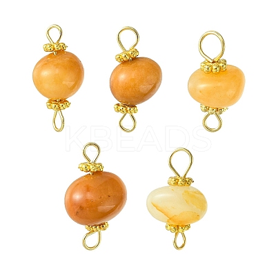 Natural Topaz Jade Connector Charms PALLOY-YW0001-55-1