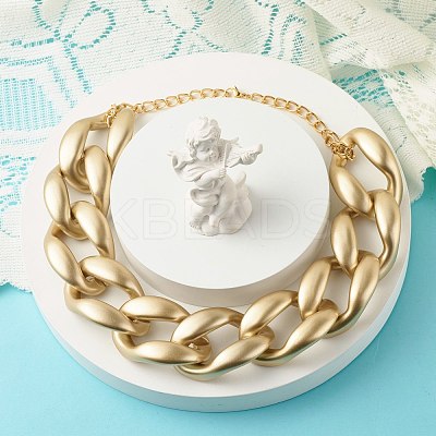 CCB Plastic Curb Chain Necklace NJEW-JN03773-1