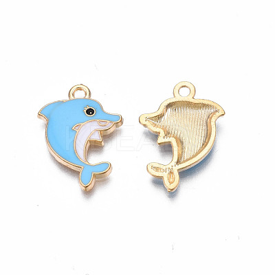 Alloy Enamel Pendants ENAM-S130-24B-1