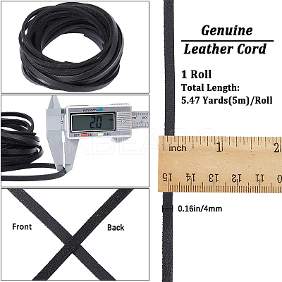 Flat Cowhide Leather Jewelry Cord LC-GF0001-10B-04-1