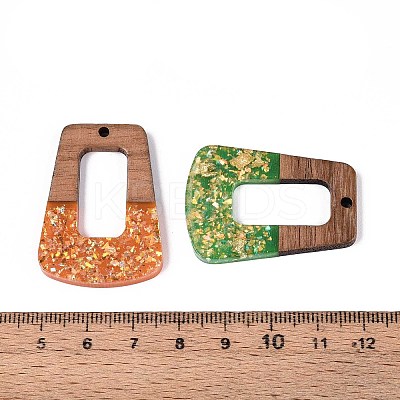 Opaque Resin and Walnut Wood Pendants RESI-T060-20M-1